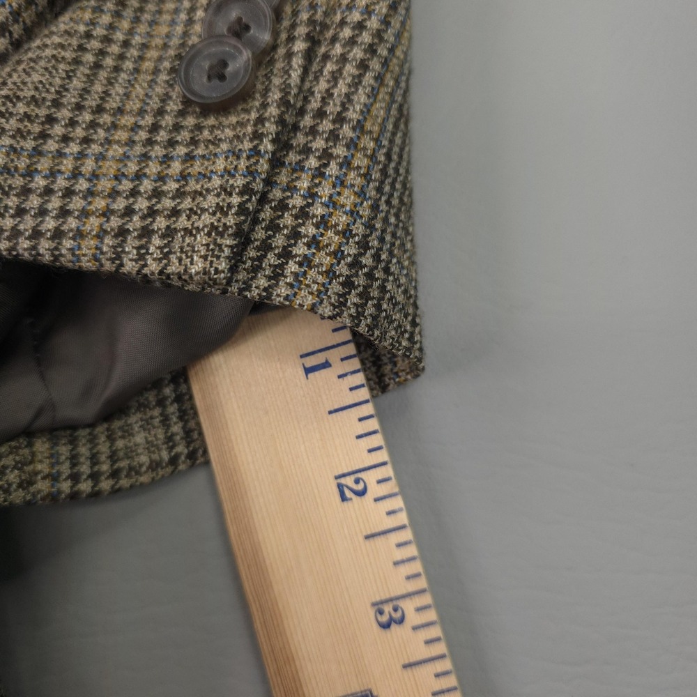 John W Nordstrom Blazer Mens 40R Brown Wool Houndstooth Tweed Sport Coat Jacket - Picture 13 of 15